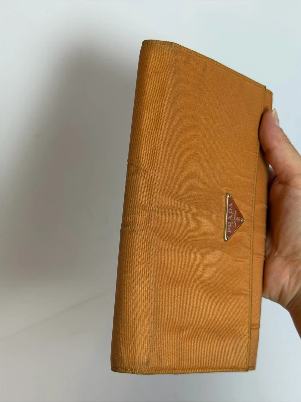 Prada Milano Orange Nylon Large Wallet
